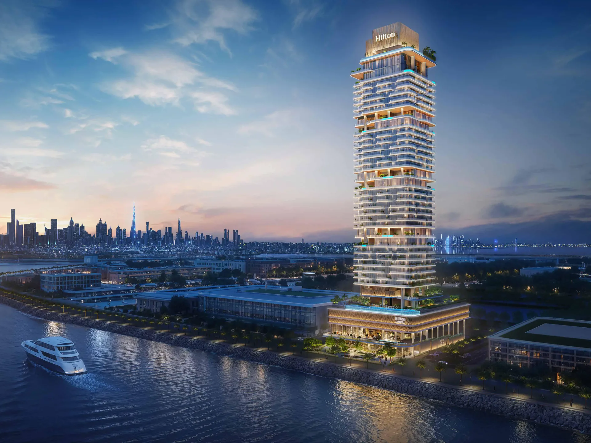 Torre Hilton Residences à beira-mar em Dubai Maritime City